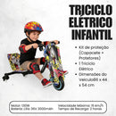 triciclo eletrico infantil drift starmega 36v com capacete e protecao