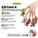 mini dinossauro morde dedo baby kit 4 bonecos infantil divertido