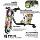 triciclo eletrico infantil drift starmega 36v com capacete e protecao