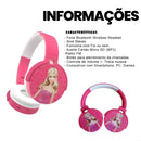 Fone de Ouvido Bluetooth Infantil Sem Fio Personagens Princesas Com Microfone