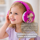 Fone de Ouvido Bluetooth Infantil Sem Fio Personagens Princesas Com Microfone